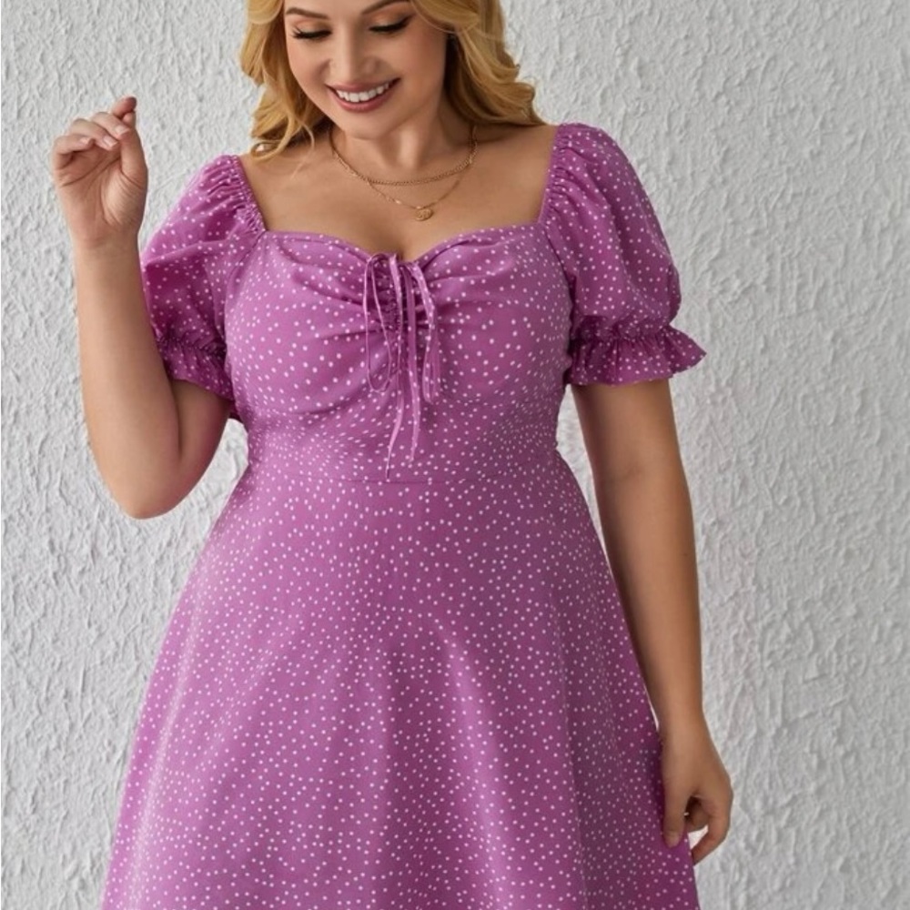 Purple polkadot dress